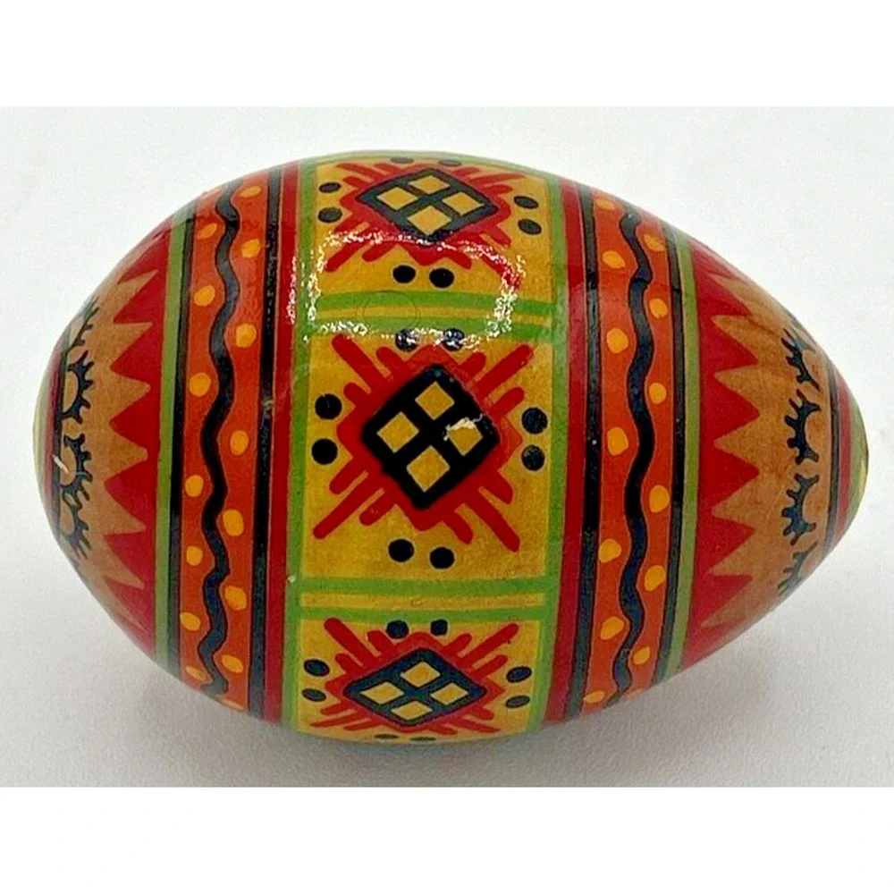 Hand Painted Wooden‎ Decorative Egg SKU PB206